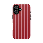 Red Burgundy  Stripes Magnetic Impact-Resistant Phone Case | MagSafe Compatible