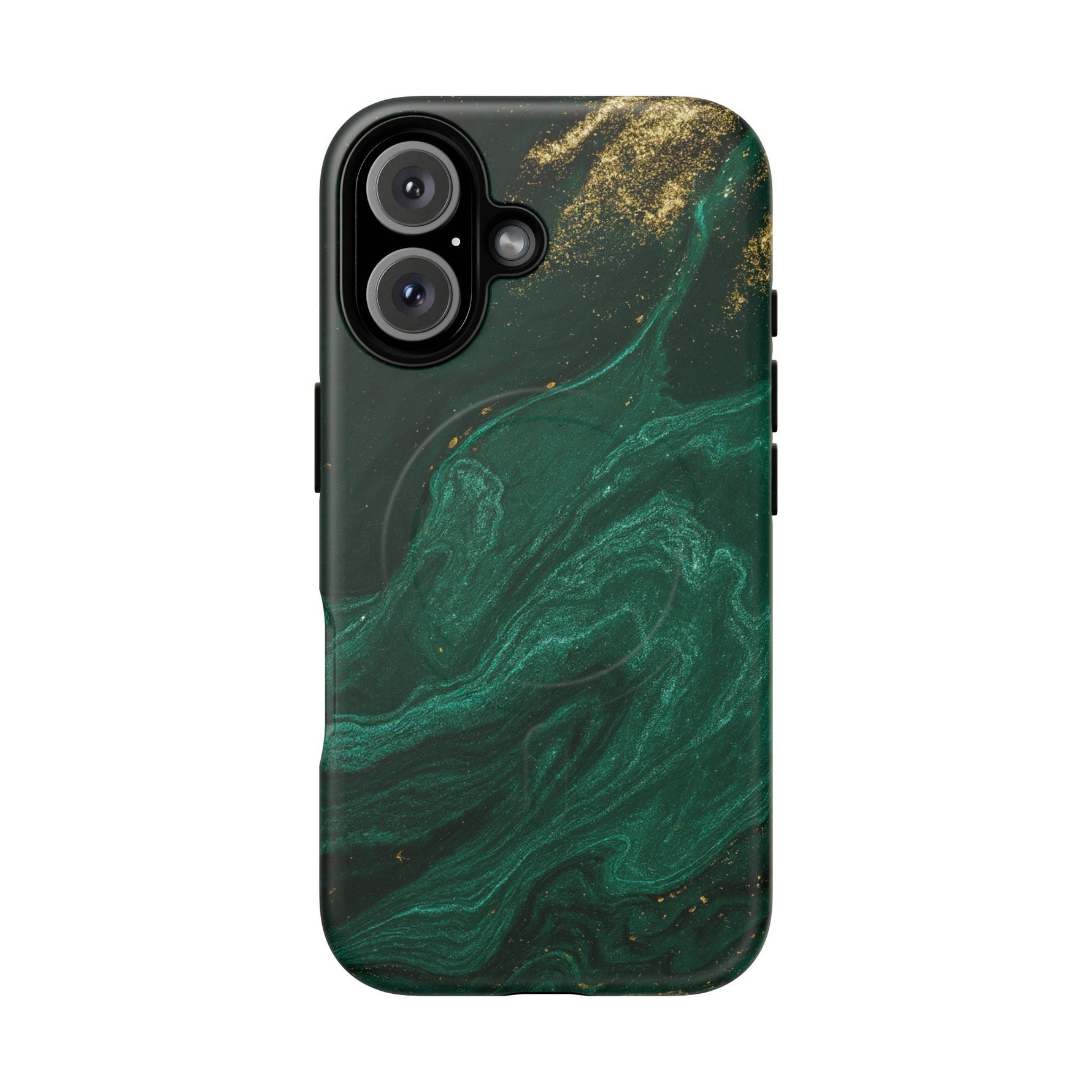 Emerald Marble with Gold Veins iPhone Case | with MagSafe  Shamo's iPhone 16 / Matte
