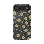 Navy Cherry Blossom Floral iPhone Case - Compatible with MagSafe - Shamo's