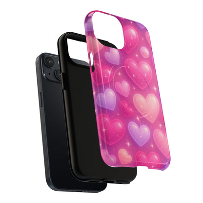 Glitter Hearts Cases for iPhones with MagSafe
