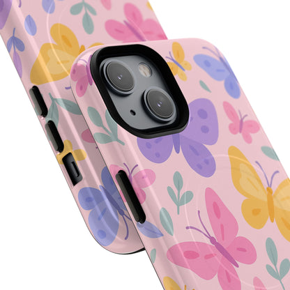 Butterfly Pattern Compatible with MagSafe Tough Magnetic Phone Case