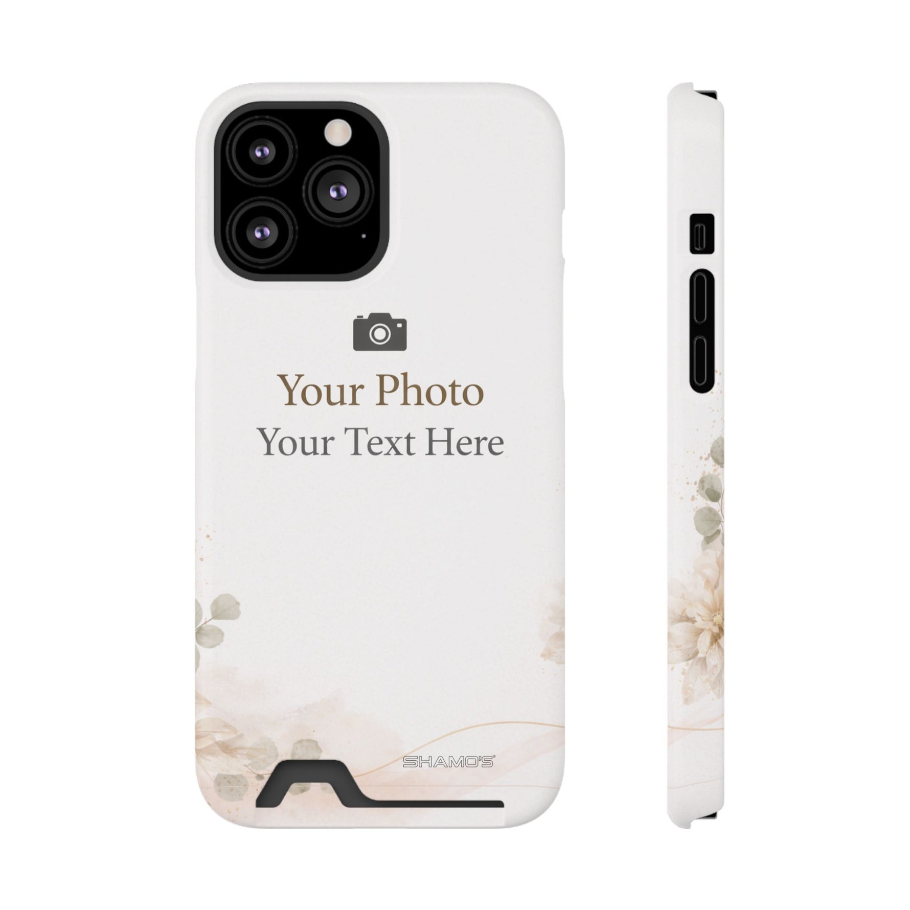 Personalizable Card-Holder Custom Phone Case | Add Your Own Photo and Text - iPhone 13 Pro Max / Glossy / Without gift packaging - Shamo's