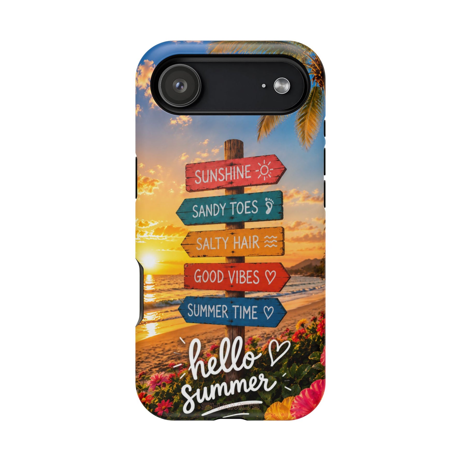 Hello Summer Phone Case — Tropical Beach MagSafe Impact-Resistant Case