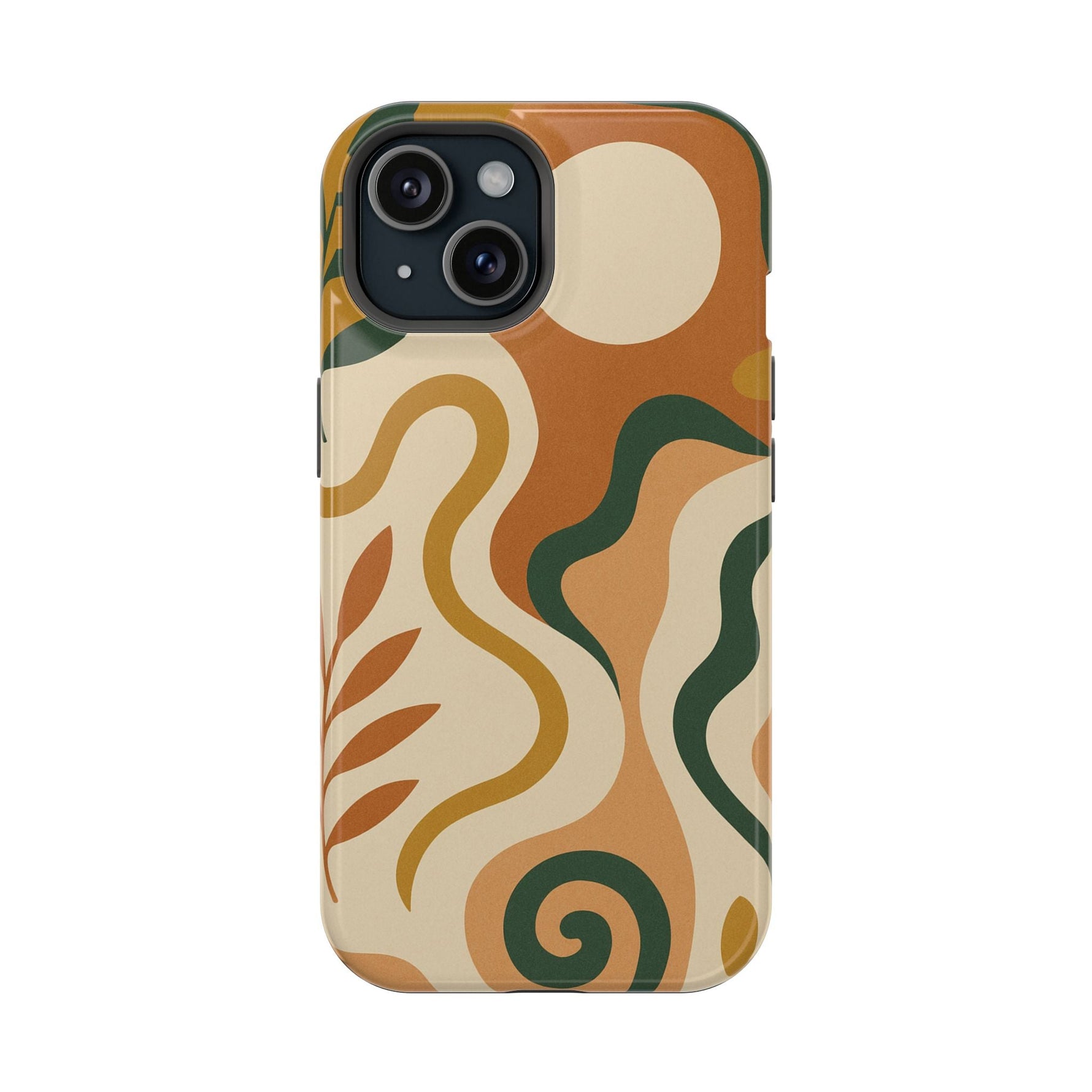 Abstract Earth-Tone Impact iPhone Case — MagSafe  Shamo's iPhone 15 / Glossy