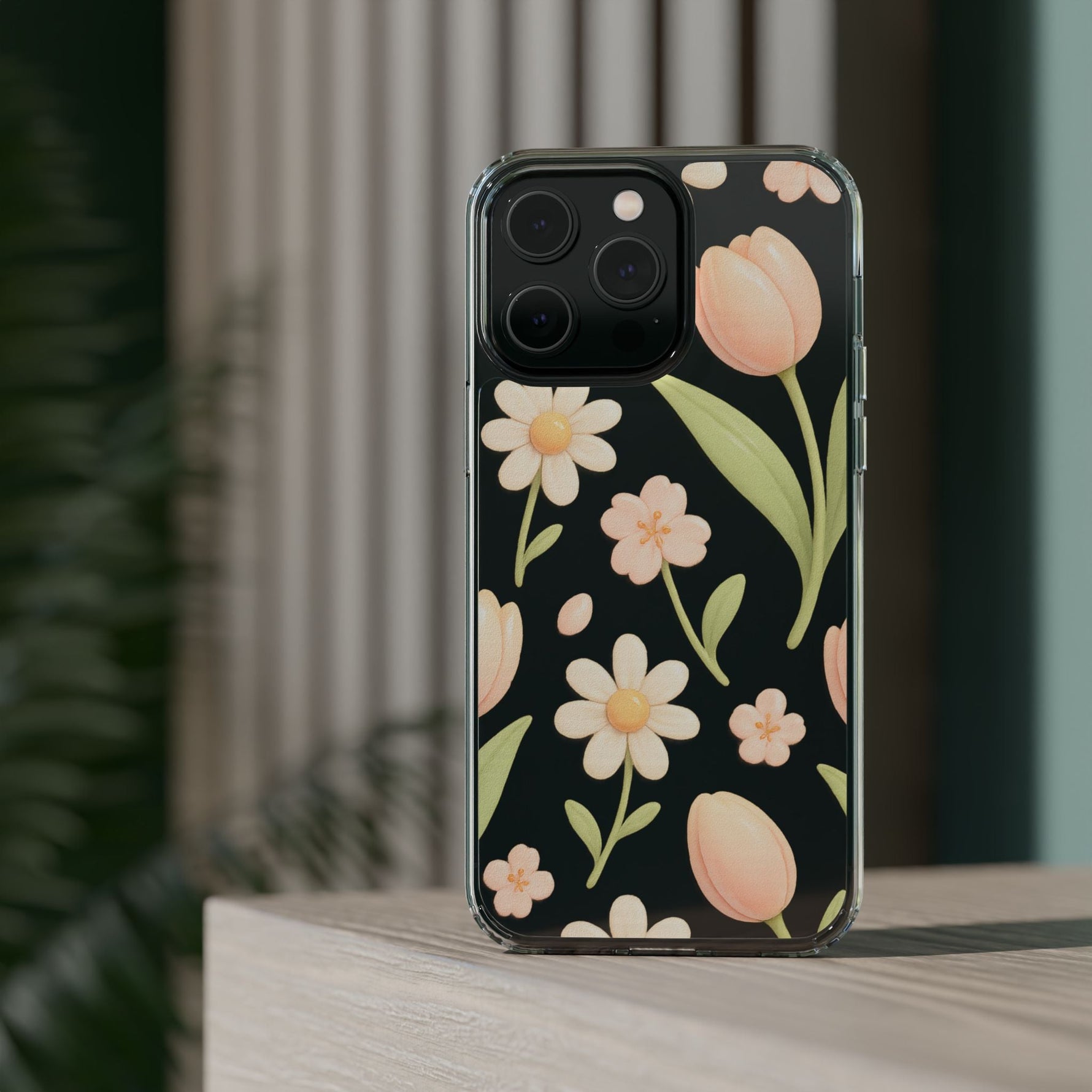 Floral Impact-Resistant Clear iPhone Case  Shamo's