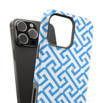 Preppy Blue Geometric MagSafe Compatible Impact Phone Case