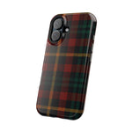 Plaid Impact-Resistant iPhone Case — Red Green Tartan Holiday Theme with MagSafe  Shamo's