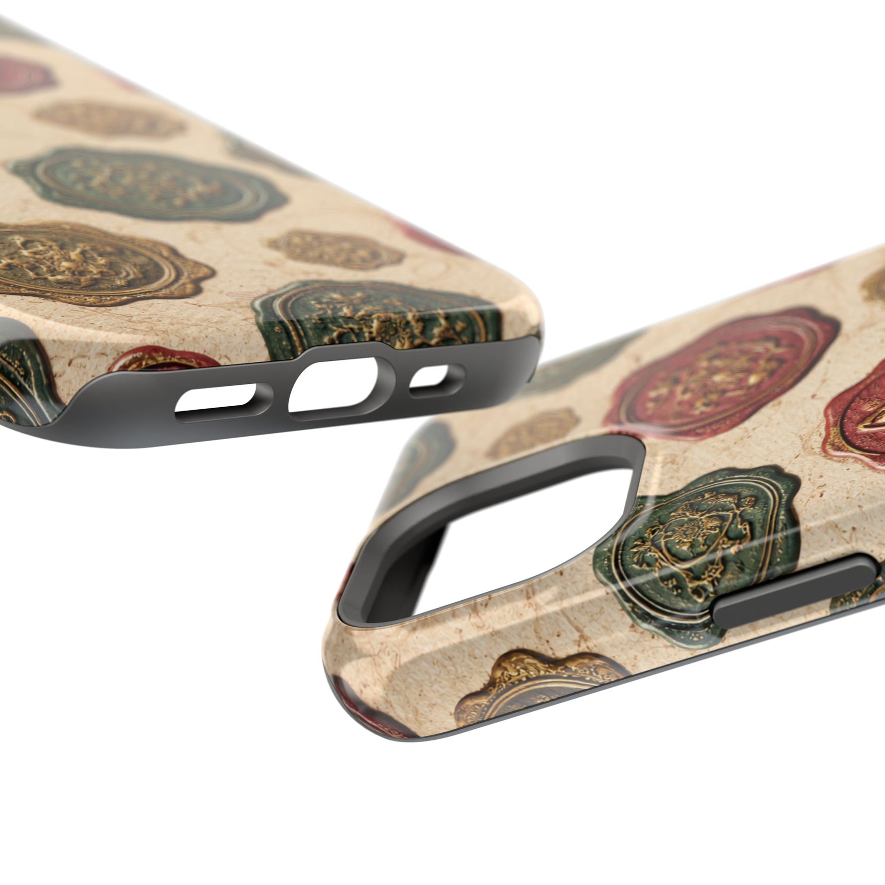 Vintage Wax Seal Pattern Magnetic Impact-Resistant Phone Case with MagSafe Compatibility