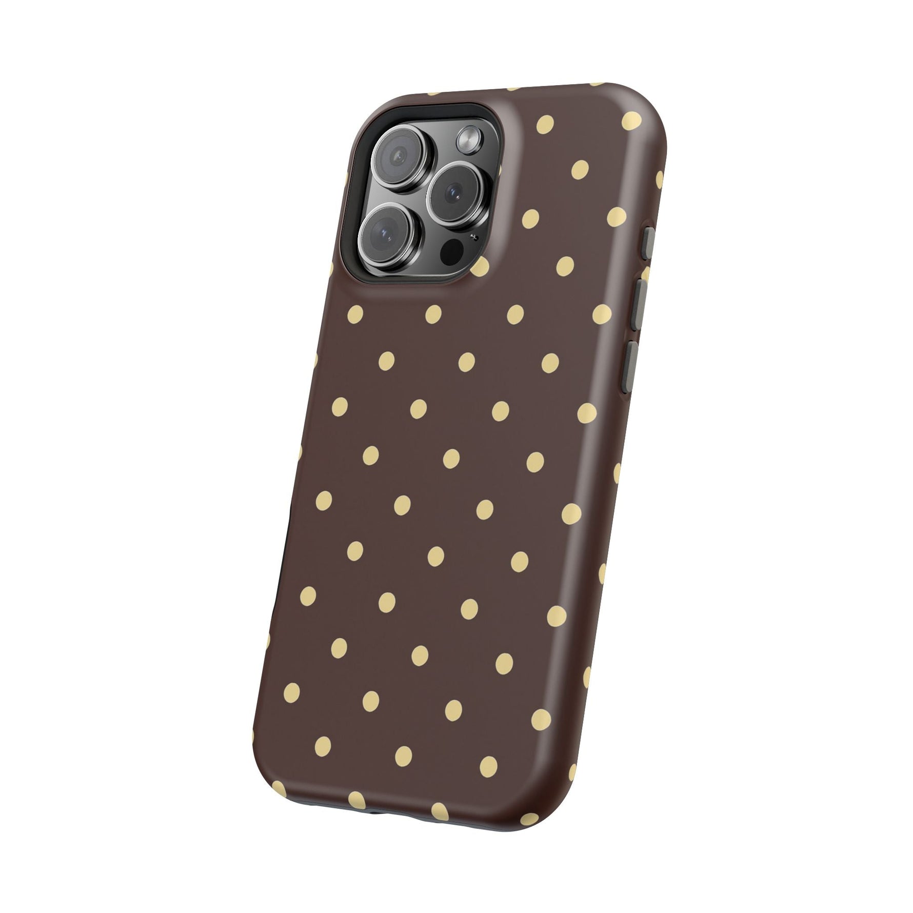 Polka Dot iPhone Case — Brown & Cream Protective Cover with MagSafe compatibility  Shamo's
