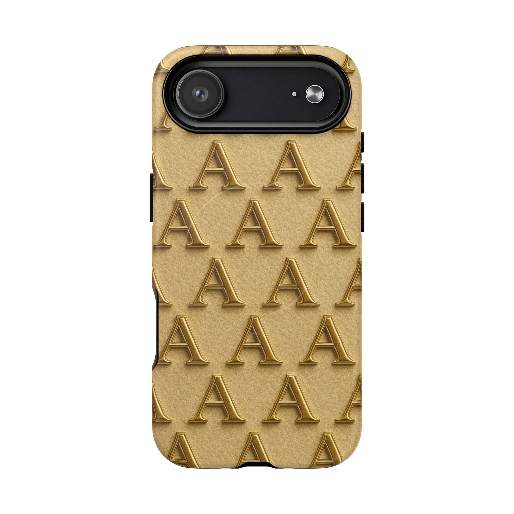 Gold Monogram 'A' iPhone Case with MagSafe - Shamo's