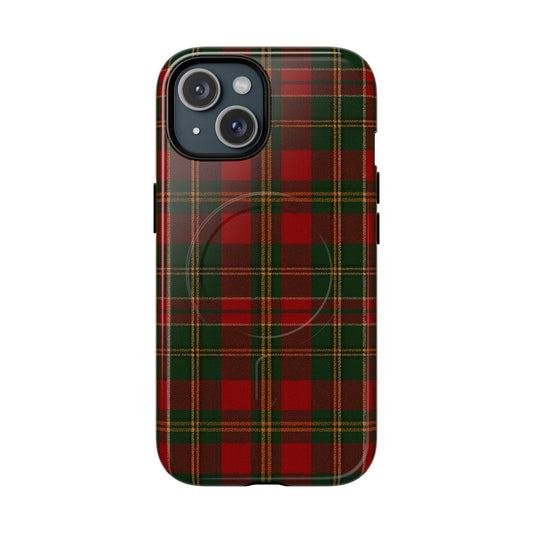 Plaid Holiday iPhone Case — Red & Green Tartan (MagSafe compatible)