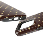 Polka Dot iPhone Case — Brown & Cream Protective Cover with MagSafe compatibility  Shamo's
