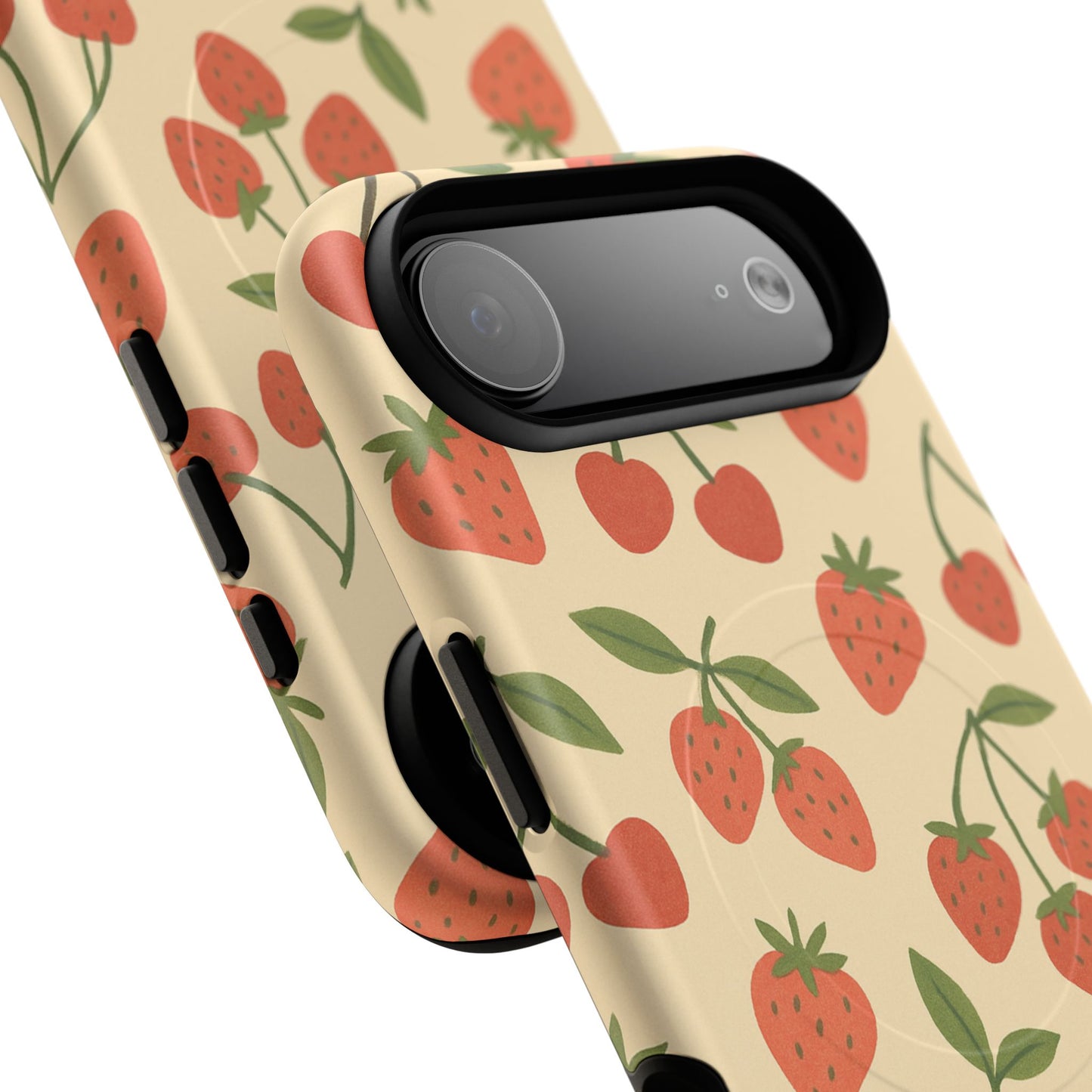 Strawberry Cherry Fruit Pattern iPhone Case | MagSafe Compatible