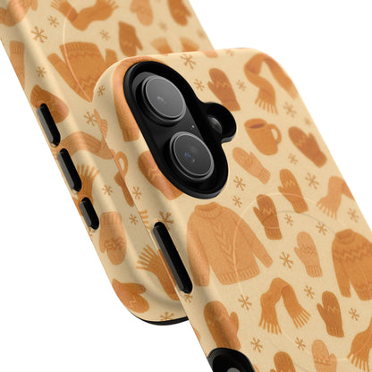 Cozy Winter Sweaters Holidays iPhone Case — Warm Knit Pattern with MagSafe