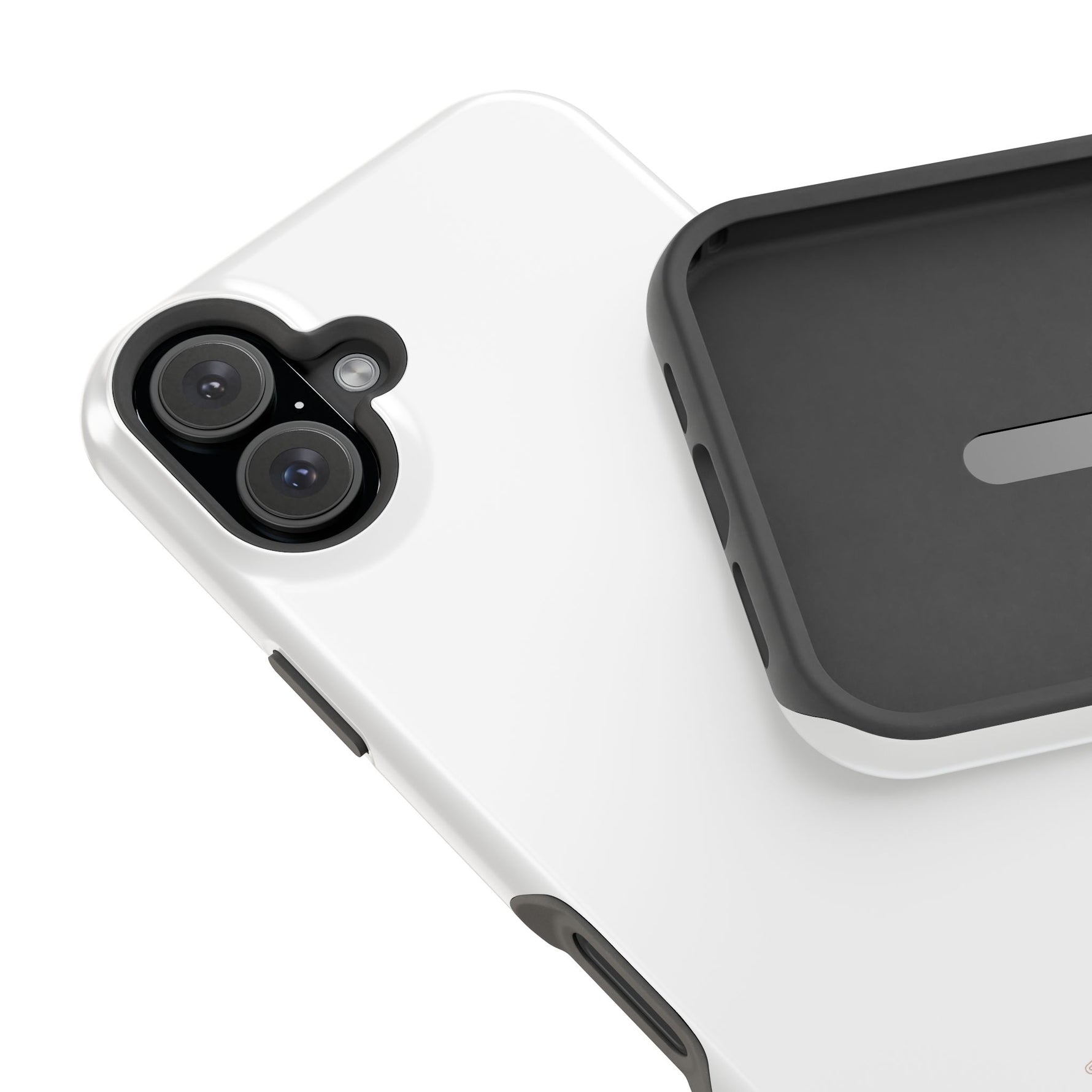 White Solid Color MagSafe Compatible Impact-Resistant Phone Case