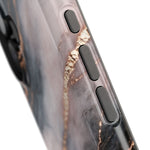 Marbled Black & Rose Gold Magnetic MagSafe Compatible Phone Case — Impact-Resistant