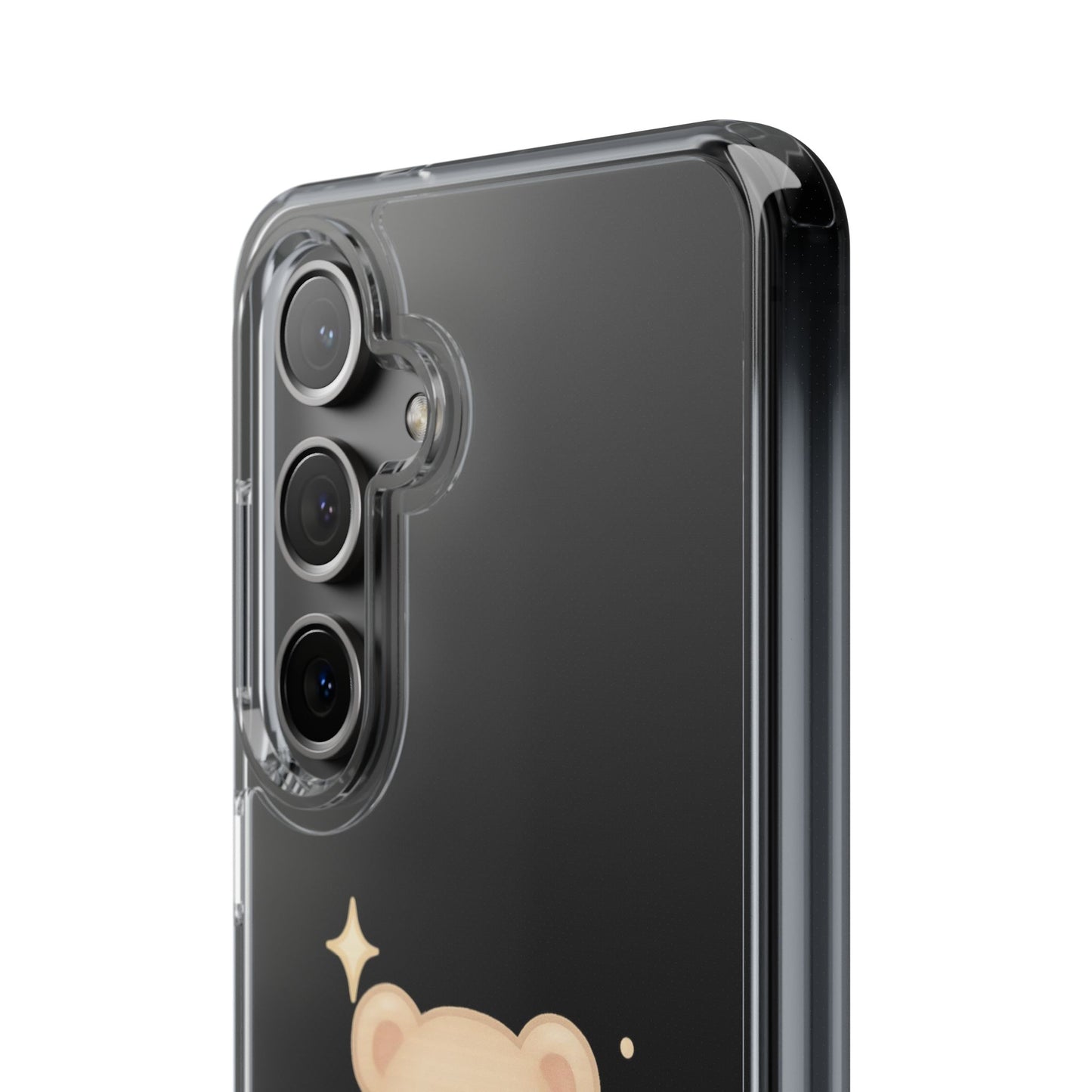 Romantic Teddy Bear Impact-Resistant iPhone Case with Heart Design