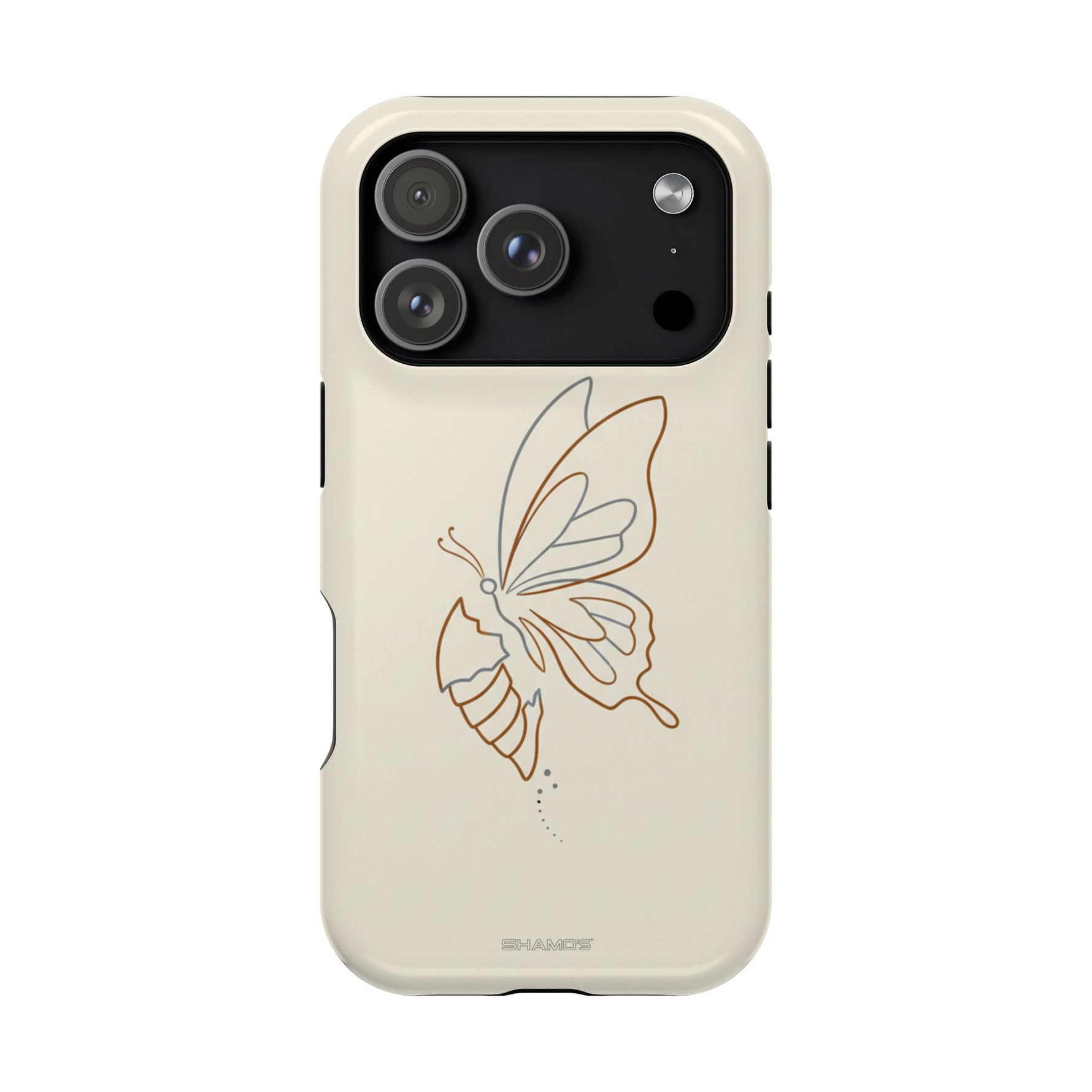 Butterfly Transformation from Caterpillar Minimalist Magnetic Impact-Resistant Phone Case with Magsafe