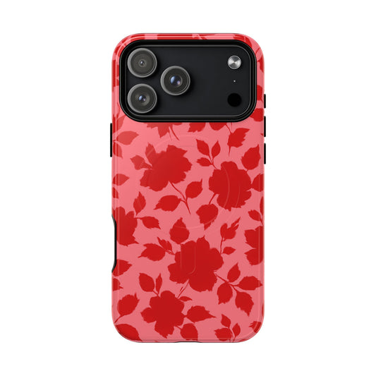 Red Floral Love iPhone Case (MagSafe compatible)