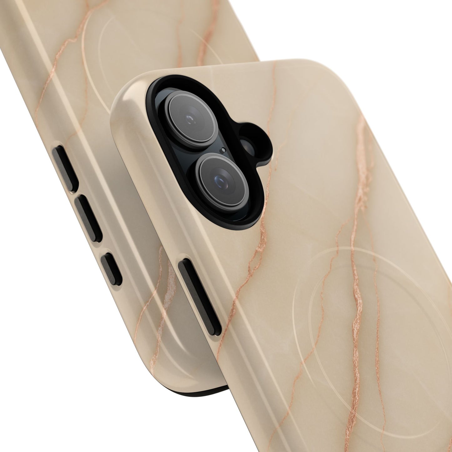 Luxury Series Marble Beige iPhone Case compatible with MagSafe