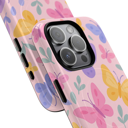 Butterfly Pattern Compatible with MagSafe Tough Magnetic Phone Case