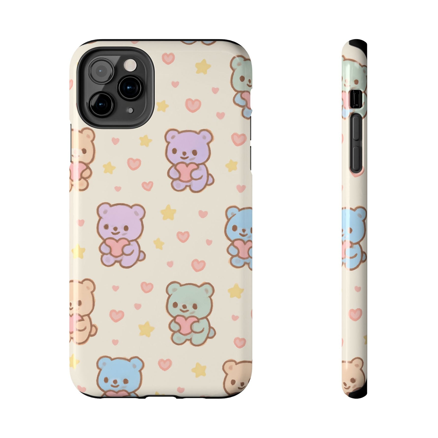 Cute Pastel Bear Impact Phone Case | Heart & Star Kawaii Pattern  Shamo's iPhone 11 Pro Max