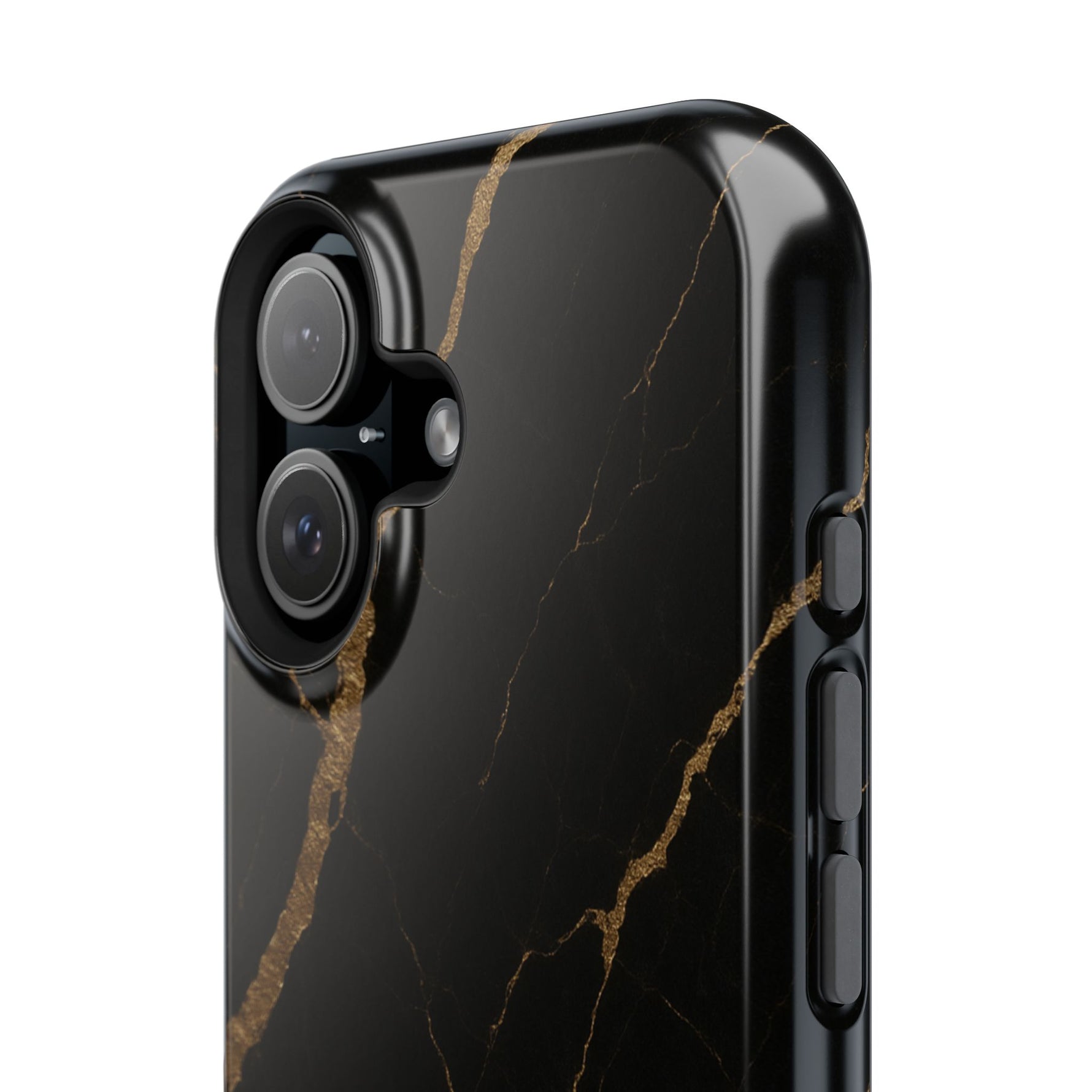 Black & Gold Marble iPhone Case with MagSafe - iPhone 17 / Glossy - Shamo's