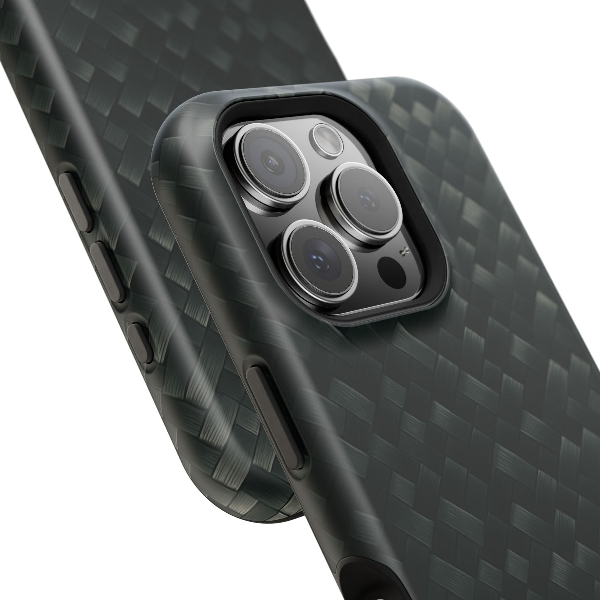 Dark Carbon Fiber Texture Magnetic Impact-Resistant iPhone Case | MagSafe compatible  Shamo's
