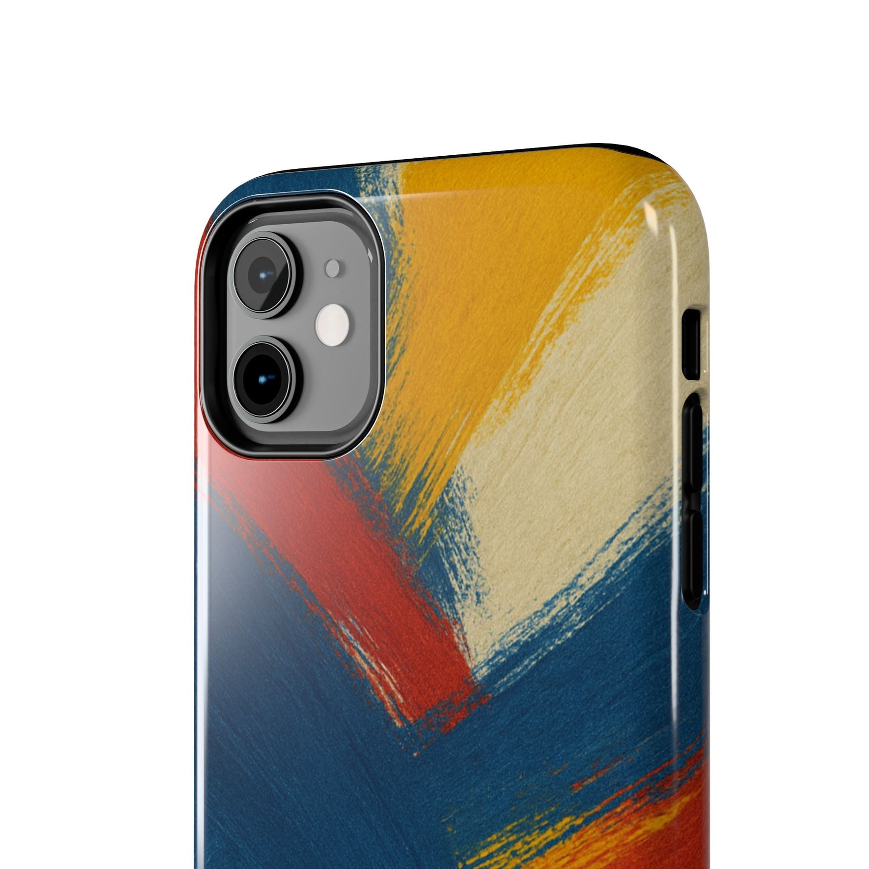 Abstract Brushstroke Tough Phone Case — Colorful Red, Blue & Yellow Protective Cover  Shamo's