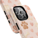 Pet Paw Pattern Phone Case — Pink Puppy Hearts & Bones with MagSafe  Shamo's