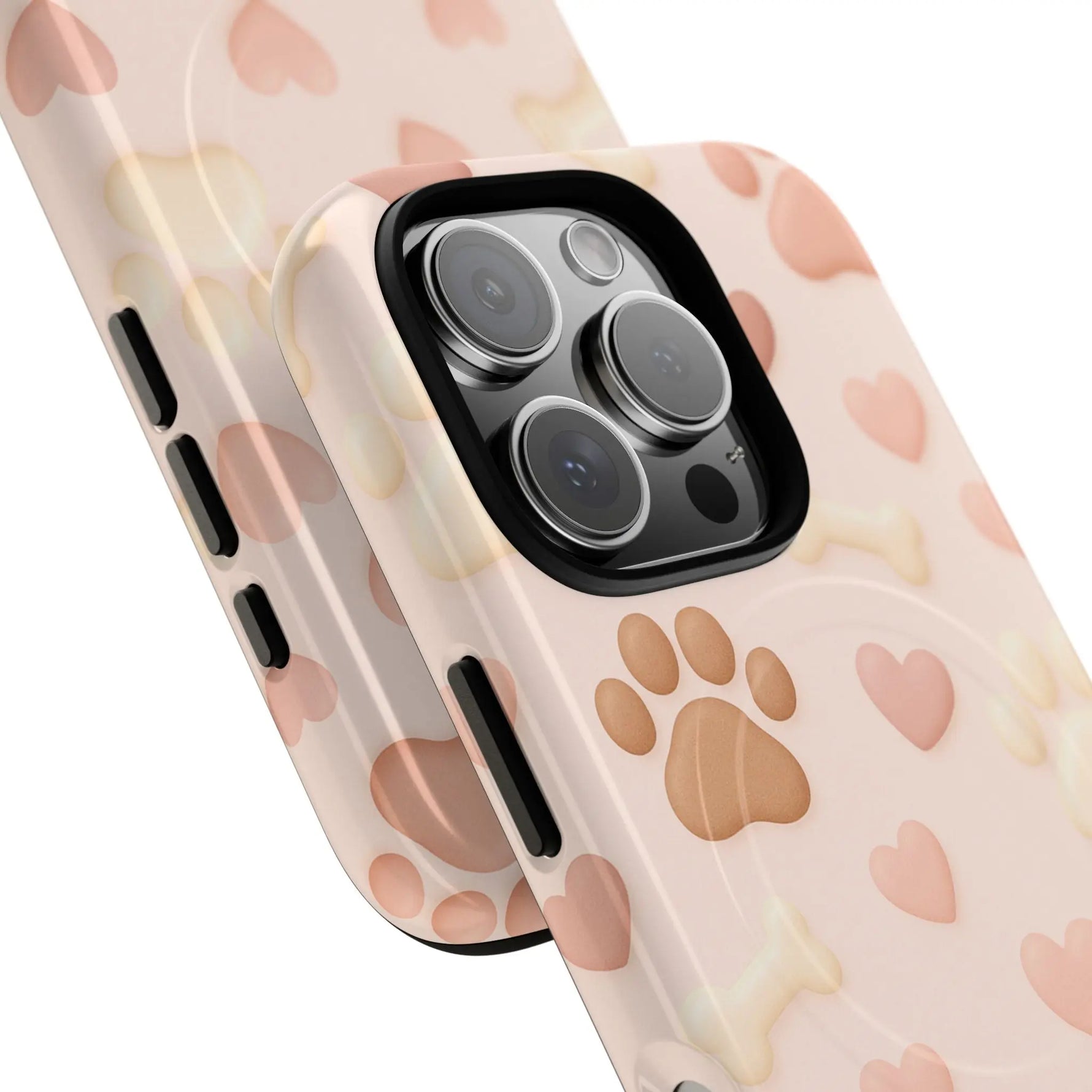 Pet Paw Pattern Phone Case — Pink Puppy Hearts & Bones with MagSafe  Shamo's