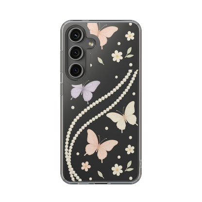 Butterfly Pearl Impact-Resistant Clear iPhone Case - Shamo's