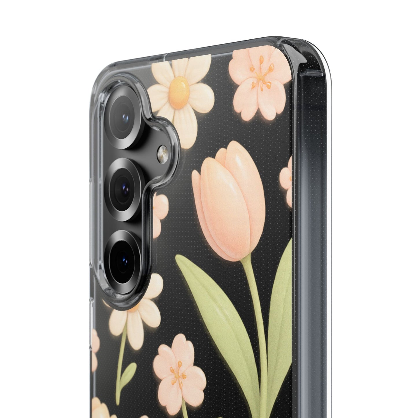 Floral Impact-Resistant Clear iPhone Case