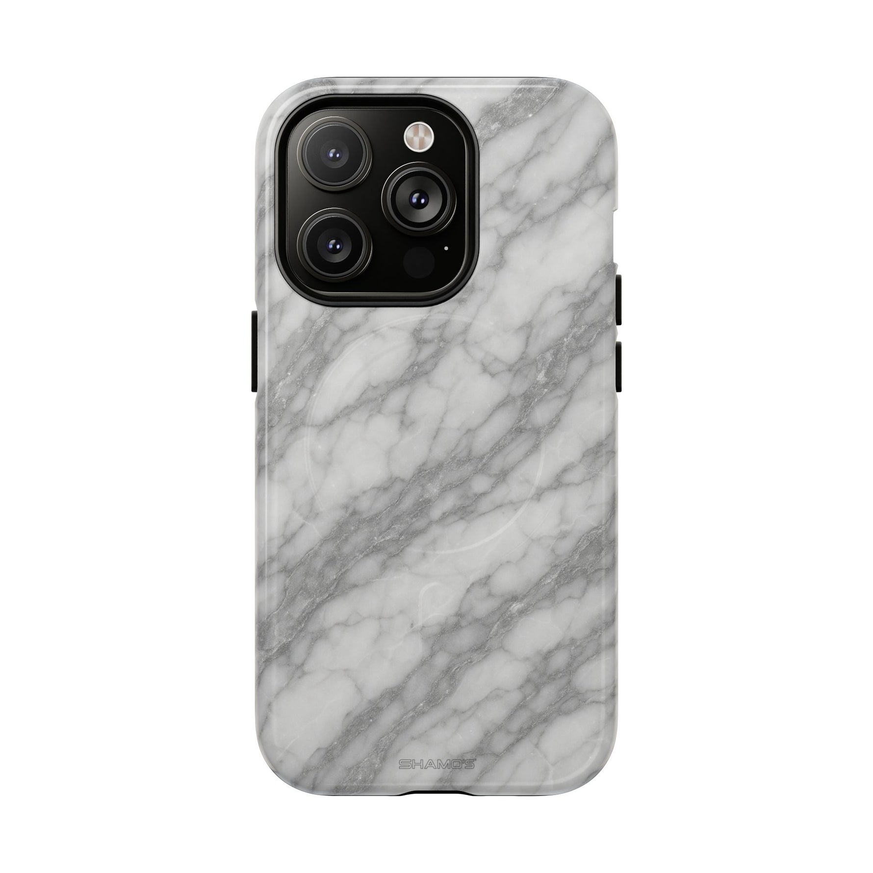 Silver Mist Marble iPhone Case with MagSafe - iPhone 17 / Glossy - Shamo's