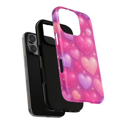 Glitter Hearts Cases for iPhones with MagSafe