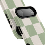Sage Checkerboard Tough iPhone Case - Compatible with MagSafe - Shamo's