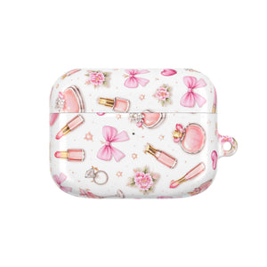 AirPods Case, Pink Beauty Boss Lady Makeup Pattern Silicone Protective Cover - AirPods Pro Gen 1 / White / Glossy - Shamo's