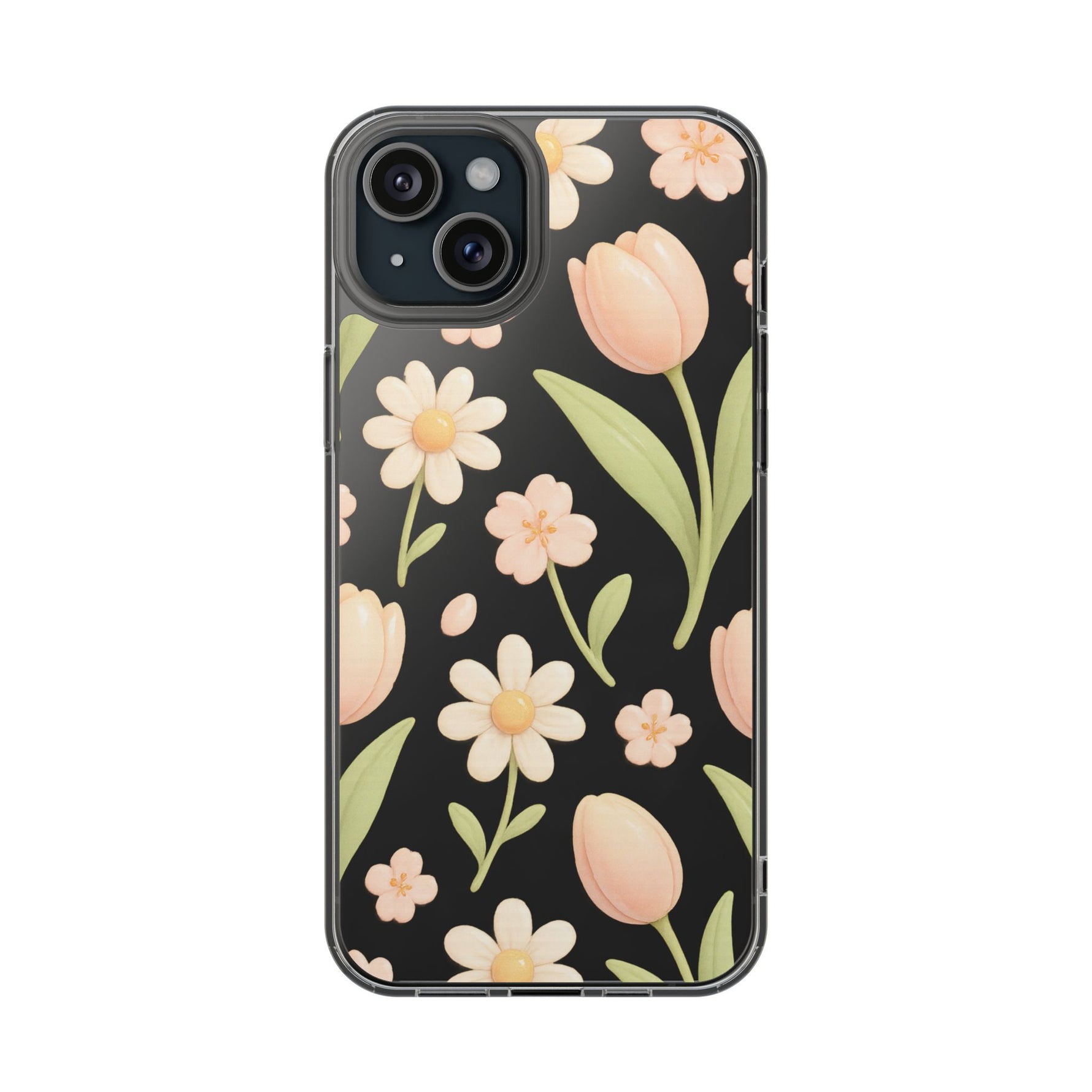 Floral Impact-Resistant Clear iPhone Case - Shamo's
