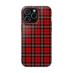 Red Tartan Plaid Impact-Resistant iPhone Case | MagSafe compatibility  Shamo's iPhone 15 Pro Max / Glossy