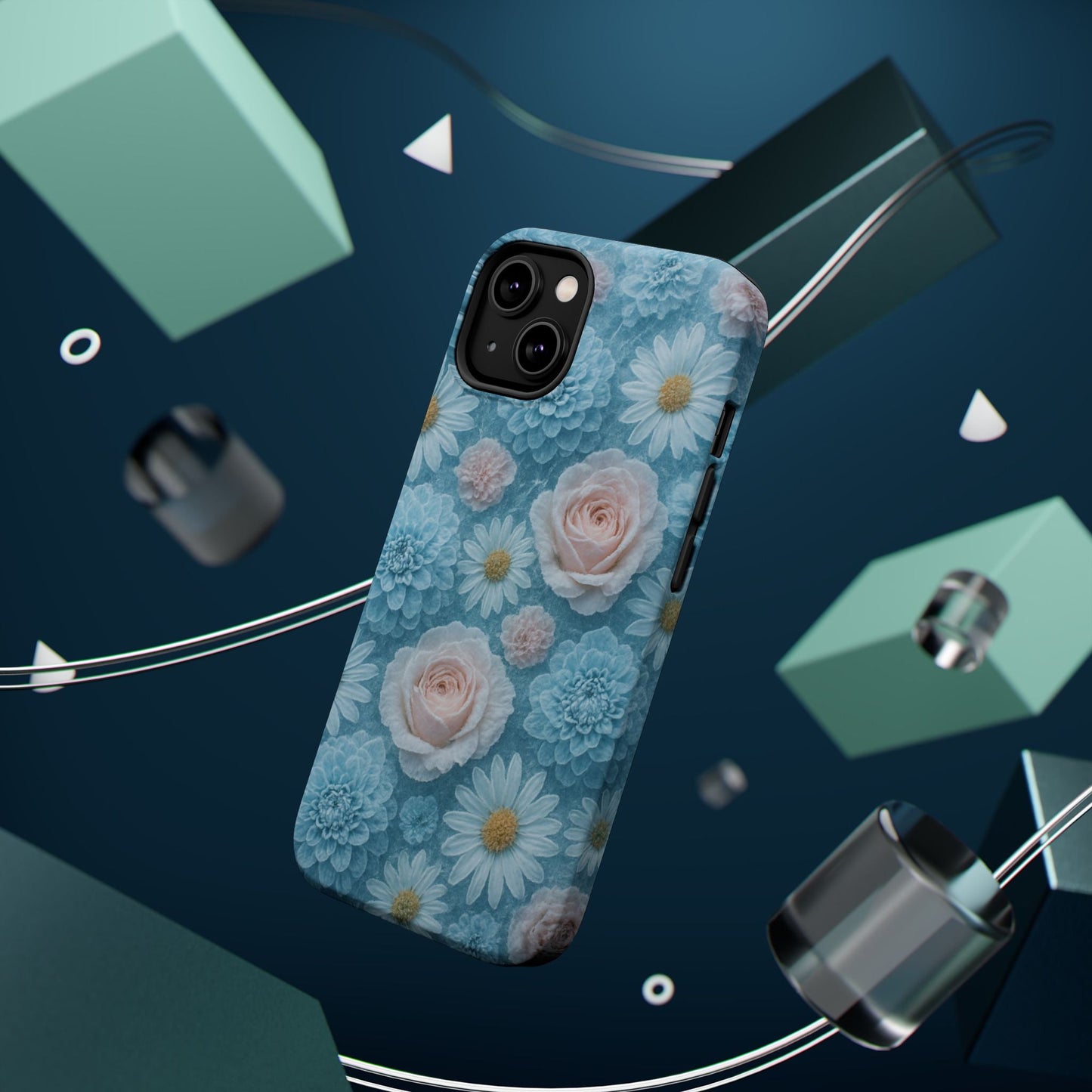 Frozen Floral Rose & Daisy Impact iPhone Case | MagSafe compatible  Shamo's