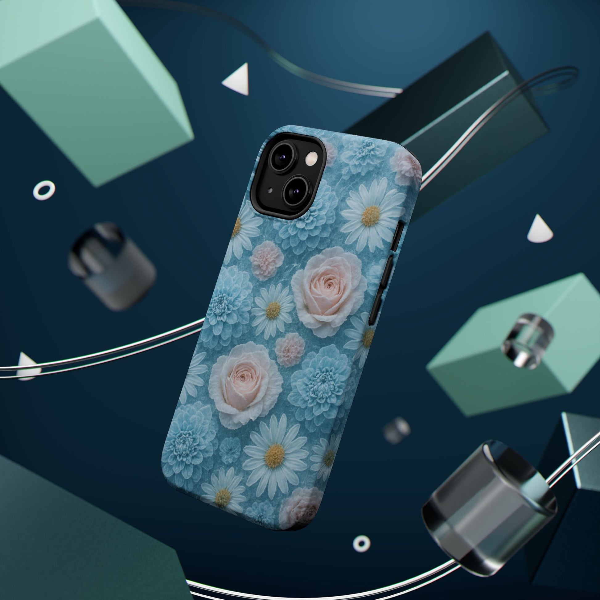Frozen Floral Rose & Daisy Impact iPhone Case | MagSafe compatible  Shamo's