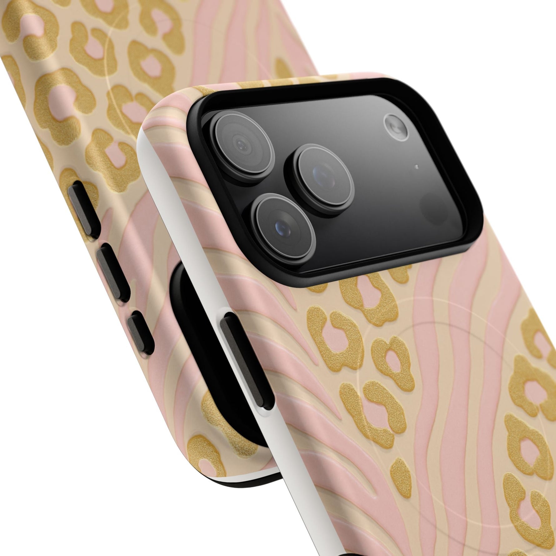 Pink Gold Leopard iPhone Case compatible with MagSafe  Shamo's