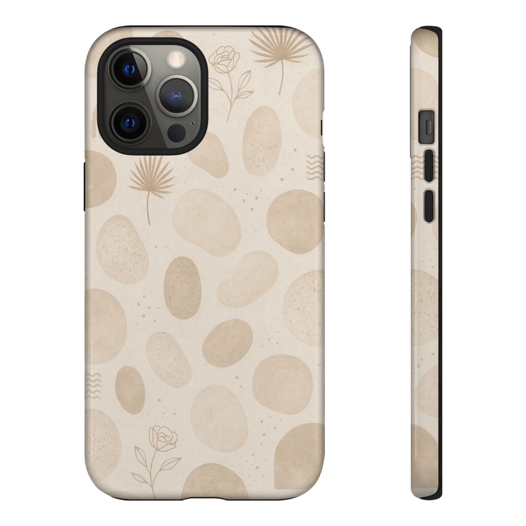 Neutral Pebble Pattern Tough iPhone Case - Shamo's