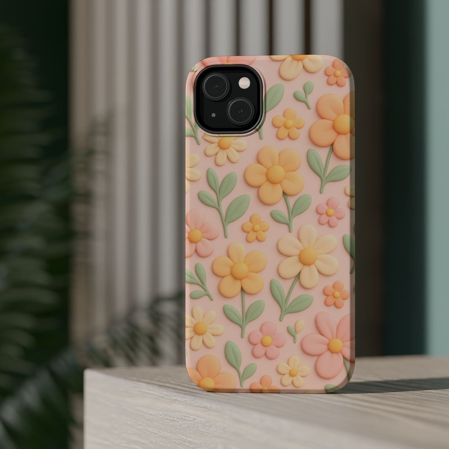 Vintage Floral 3D iPhone Case | MagSafe Compatible