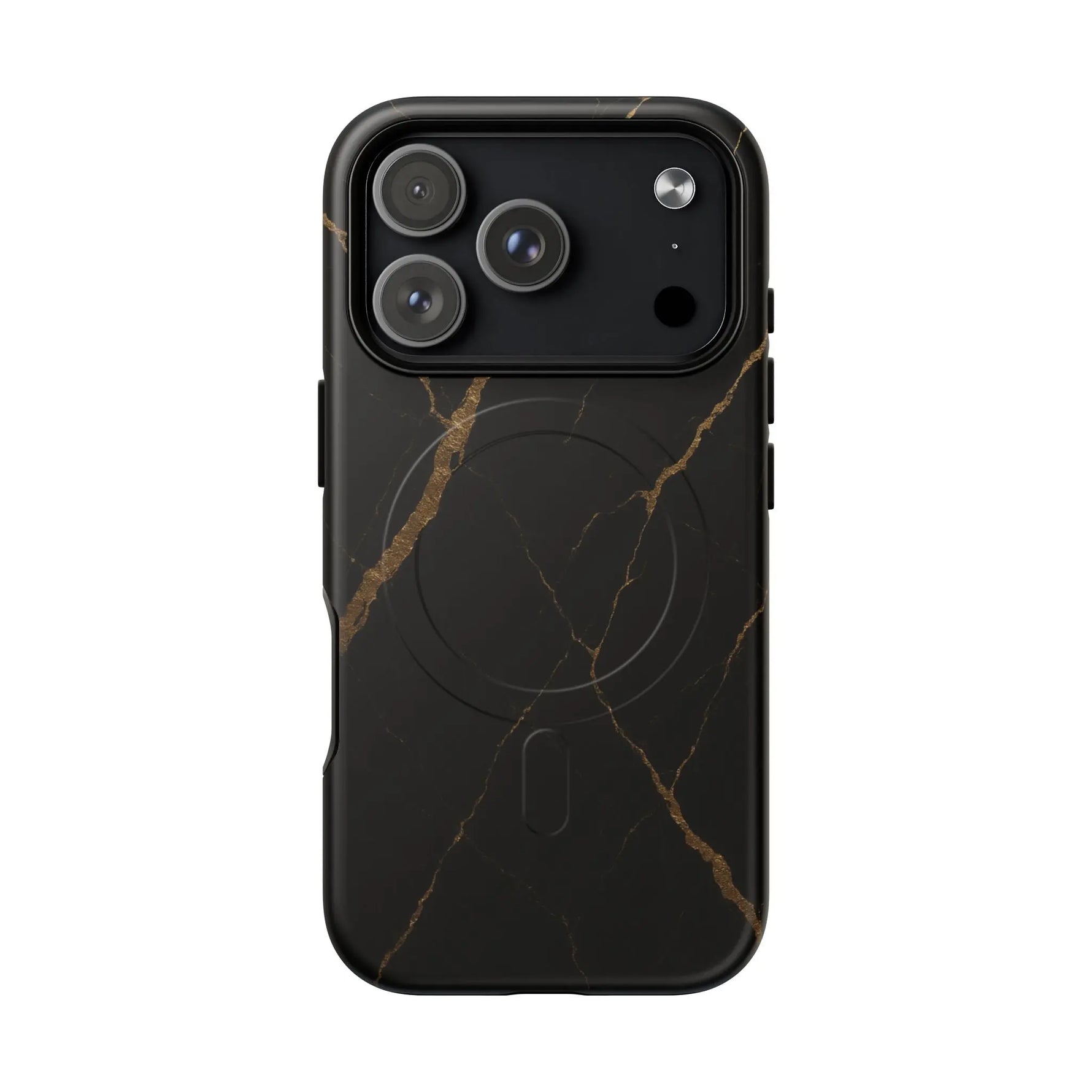 Black & Gold Marble iPhone Case with MagSafe - Shamo's