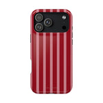 Red Burgundy  Stripes Magnetic Impact-Resistant Phone Case | MagSafe Compatible