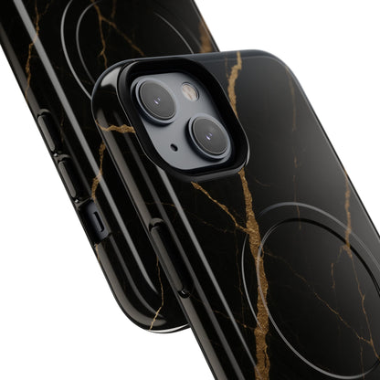 Black & Gold Marble iPhone Case with MagSafe - Shamo's