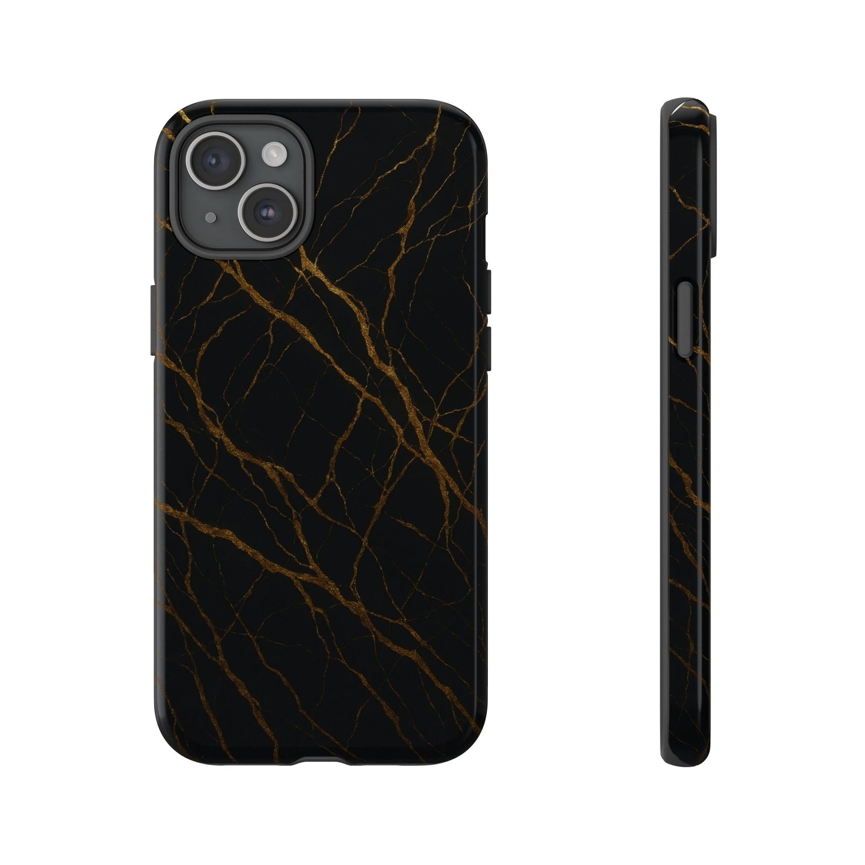 Black Marble Tough iPhone Case  Shamo's iPhone 15 Plus / Glossy