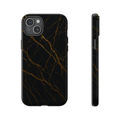 Black Marble Tough iPhone Case