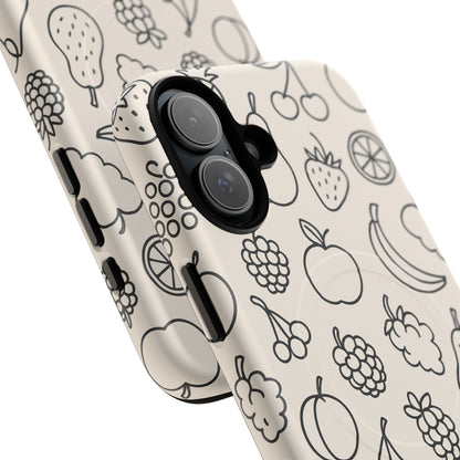 Fruit Pattern Tough iPhone Case | Compatible with MagSafe
